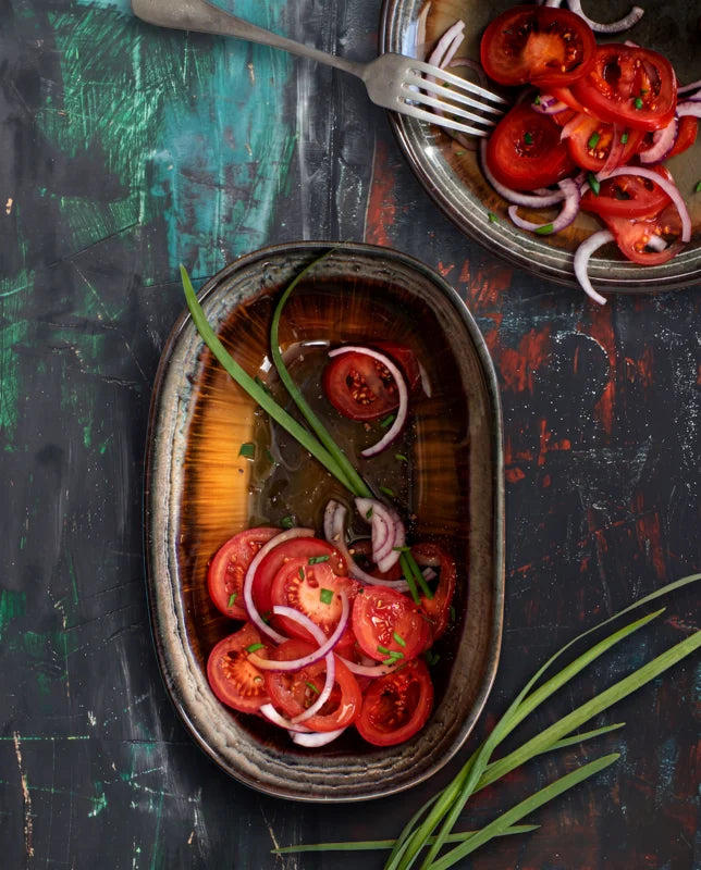 Bazar Bizar COMPORTA Servierschüssel Oval – handgefertigtes Steingut | 25 × 16 cm