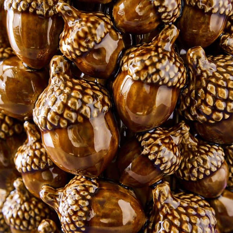 Deko Vase Eicheln braun aus Steingut – große Keramikvase | WERNS®