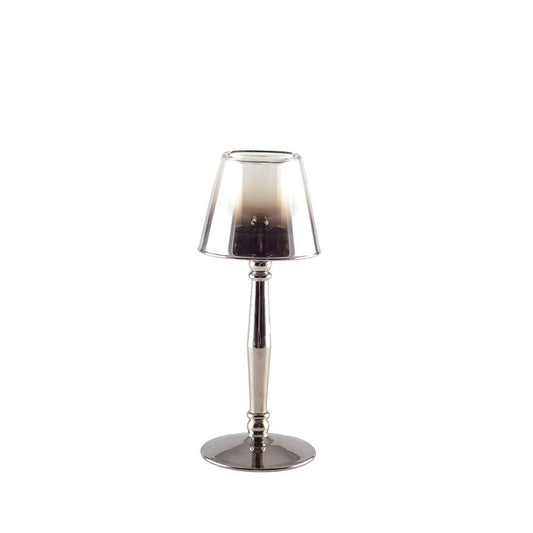 Silberner Glas-Kerzenhalter auf Ständer 22,5 cm – Istrien