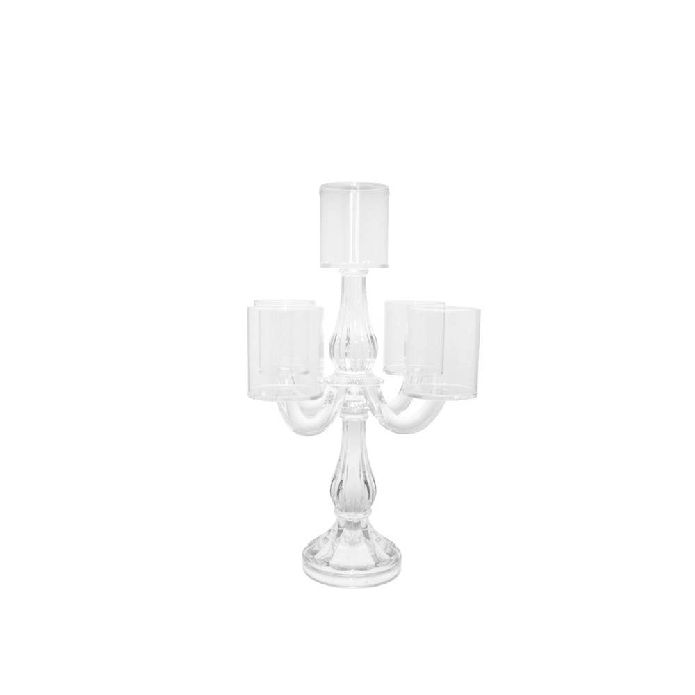 AULICA Glas-Kronleuchter mit 5 Kerzenhaltern 35 cm – Istrien