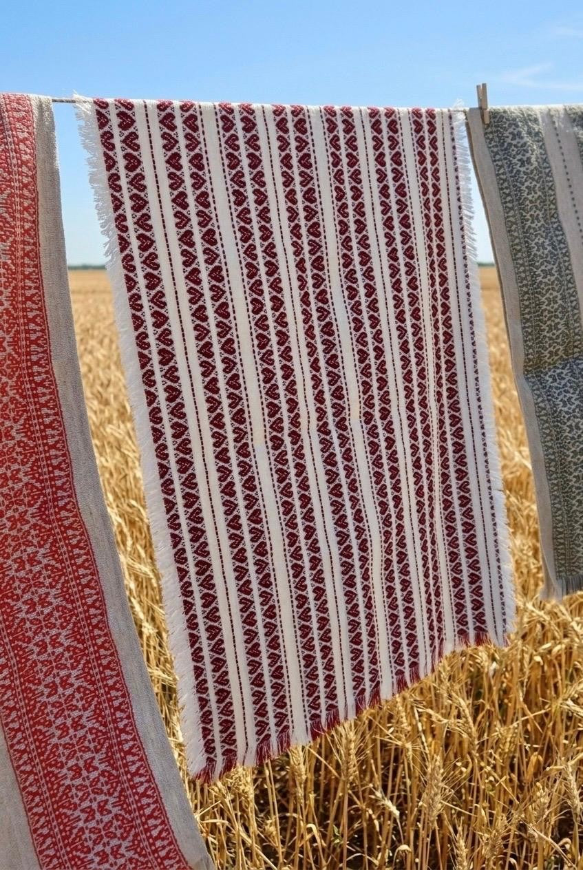 Handgewebte Tischdecke Weinrot – Srce Design aus Kroatien