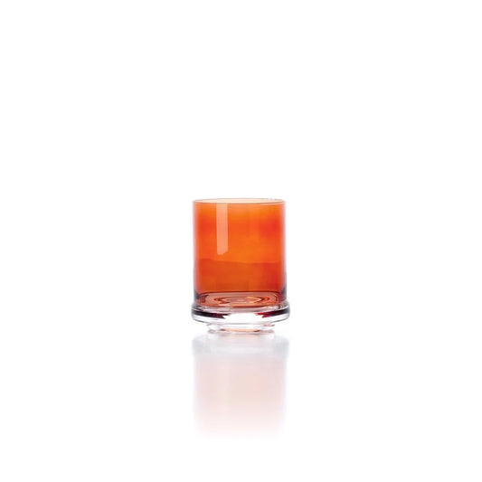 Bazar Bizar DOF Trinkglas Orange – handgefertigtes Glas | 10,4 cm