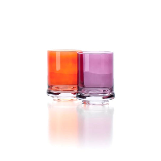 Bazar Bizar DOF Trinkglas Orange – handgefertigtes Glas | 10,4 cm