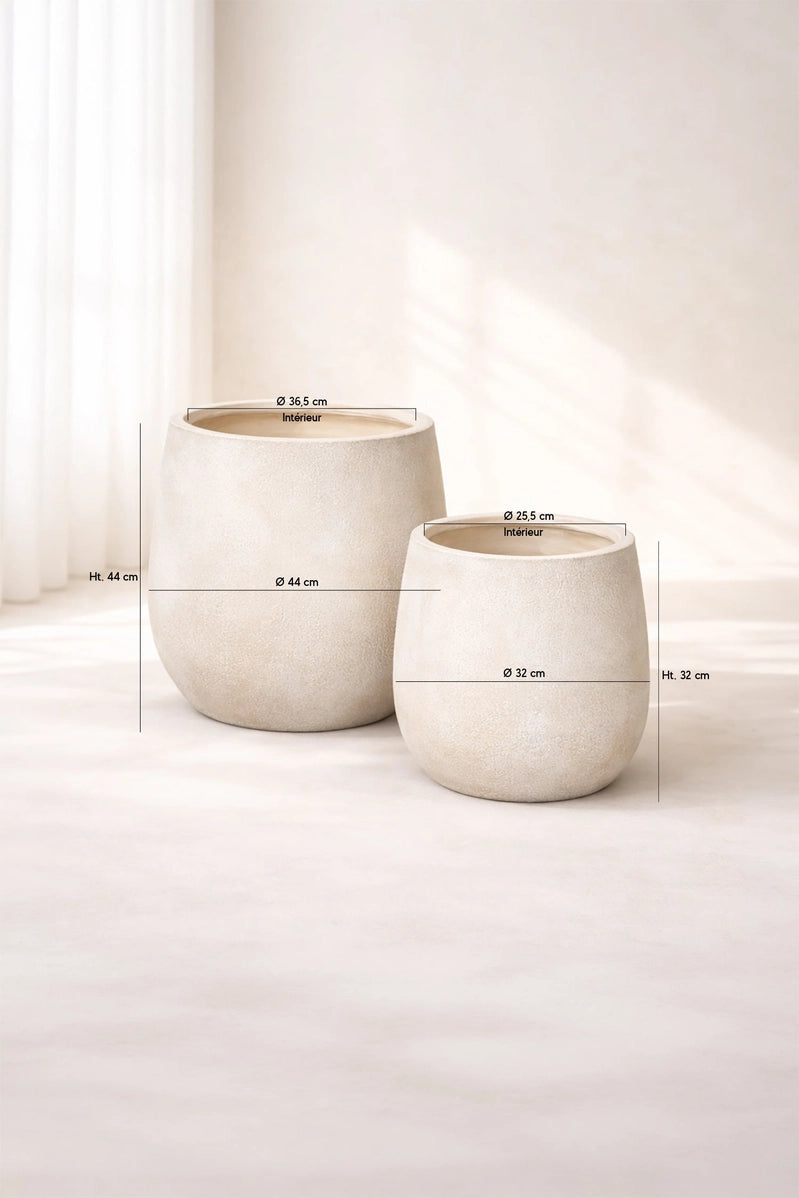 Terrakotta Blumentopf Set (2 Stück) – Rund 32/44 cm – Lagos Töpfe