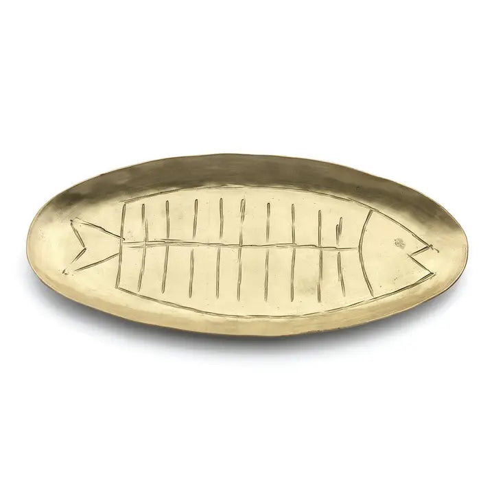 Dekoteller Fisch Gold – Messing | Bazar Bizar