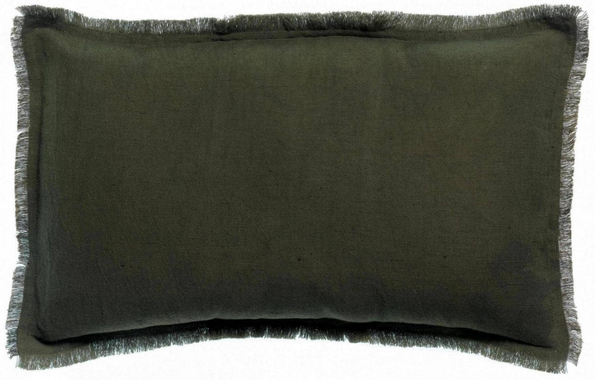 Dekokissen Lana – Olivgrün | Leinen & Baumwolle | 30 × 50 cm
