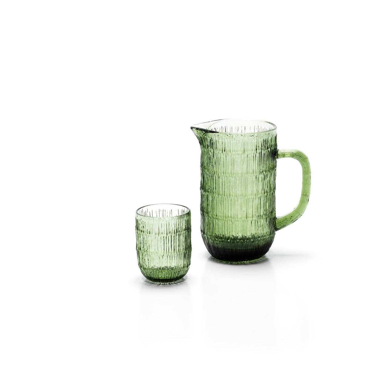 Wasserglas grün geriffelt – Moss Ripple Glas von Bazar Bizar