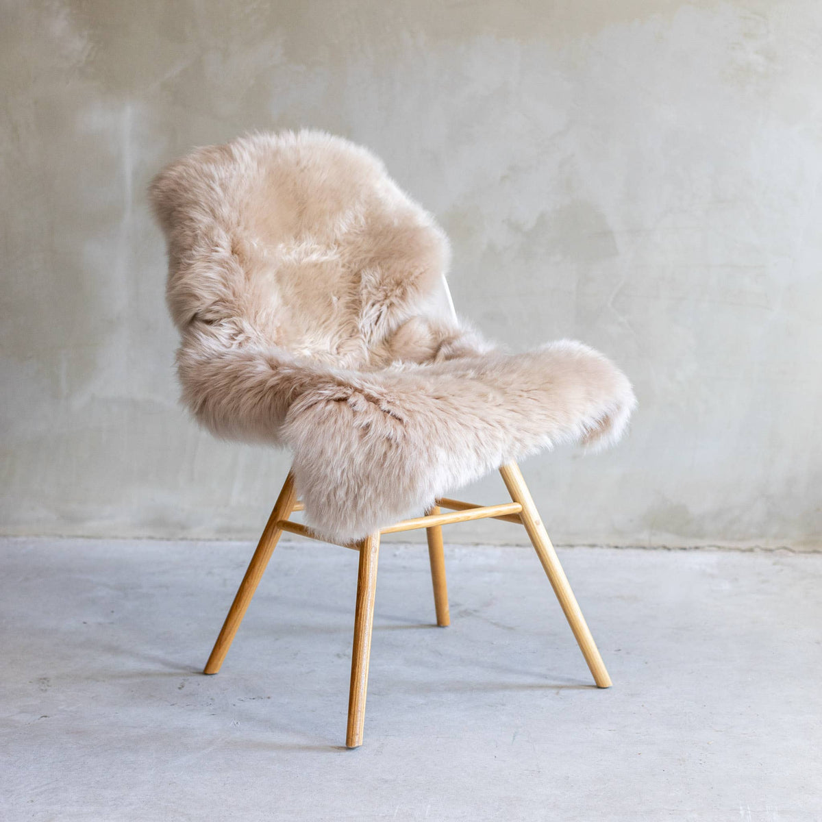 Neuseeländisches Merino-Schaffell Beige – ca. 90–100 × 50–60 cm