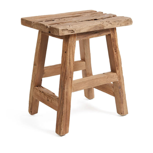 Yoke Hocker aus massivem Teakholz – Natur - Bazar Bizar