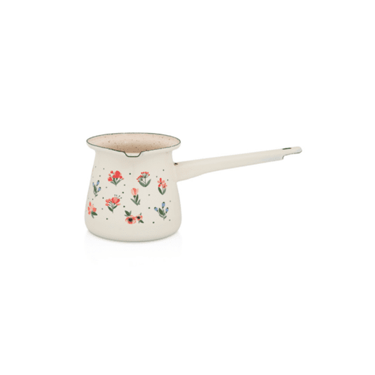 Džezva aus Emaille 0,7 l – Flowers von Metalac - Kaffeekanne