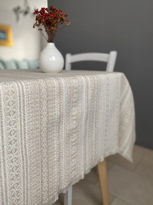 Handgewebter Tischläufer „Josipa“ Beige 50 × 140 cm – aus Kroatien