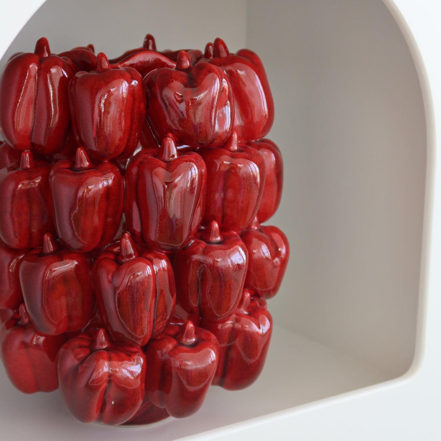 Deko Vase Paprika Rot aus Steingut – große Keramikvase 31cm | WERNS®