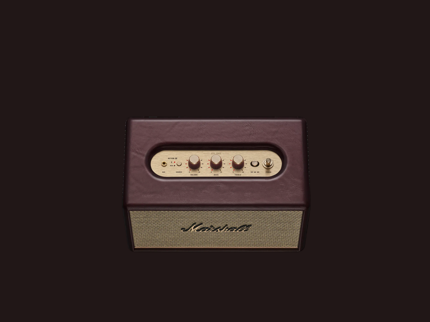 Marshall Acton III Bluetooth-Lautsprecher – Stereo-Sound | Bluetooth 5.2 | Burgundy