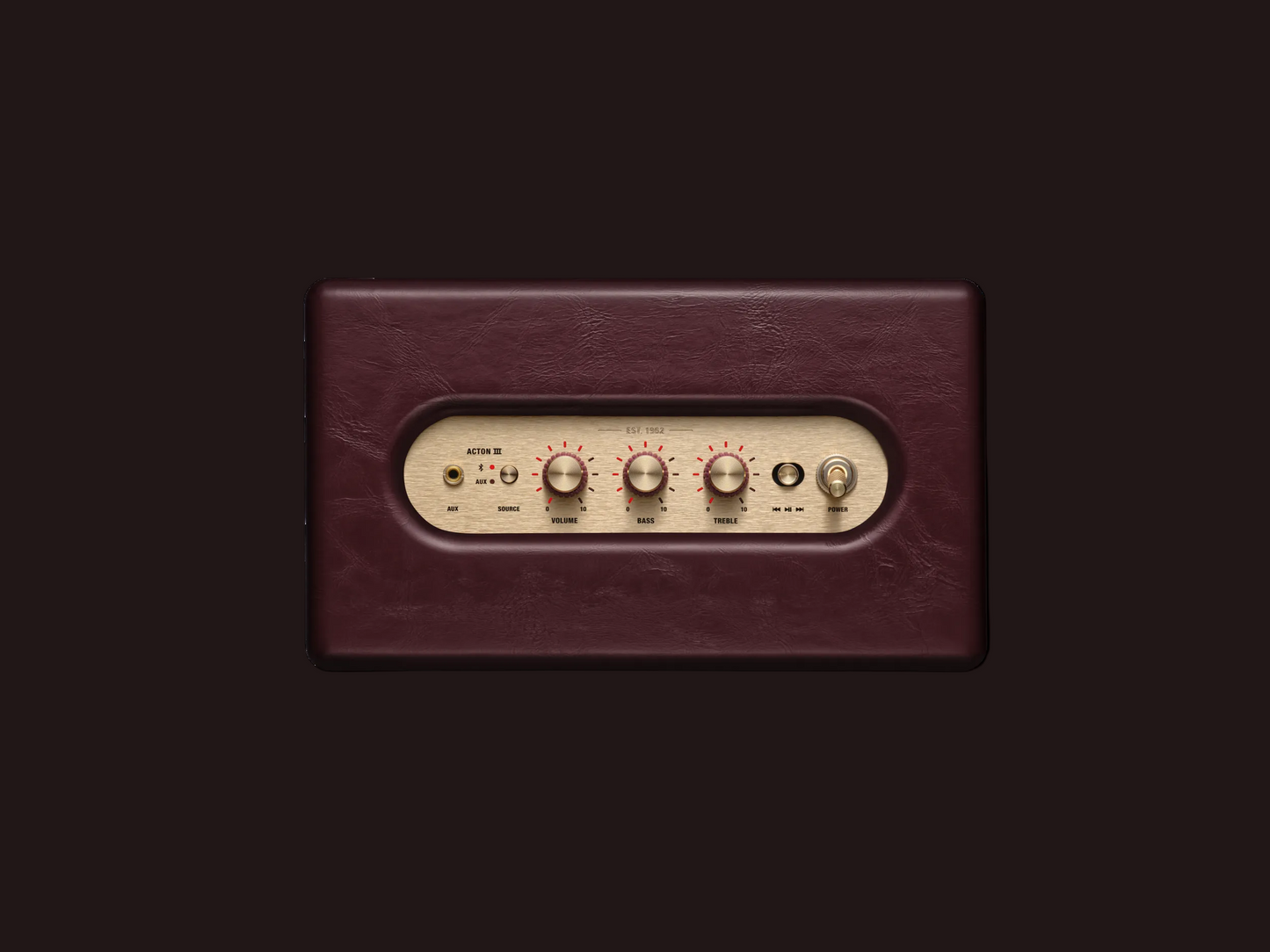 Marshall Acton III Bluetooth-Lautsprecher – Stereo-Sound | Bluetooth 5.2 | Burgundy