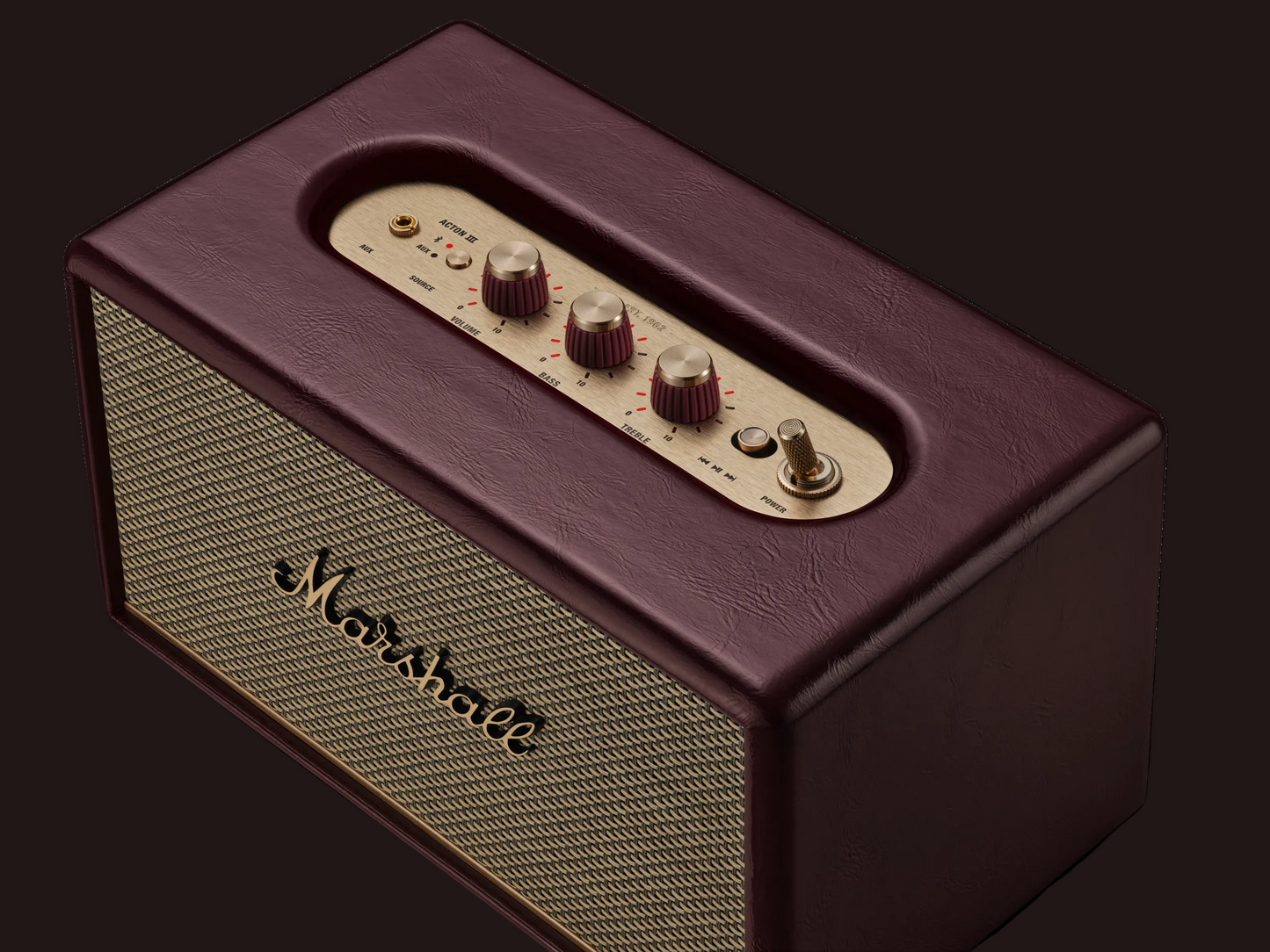 Marshall Acton III Bluetooth-Lautsprecher – Stereo-Sound | Bluetooth 5.2 | Burgundy