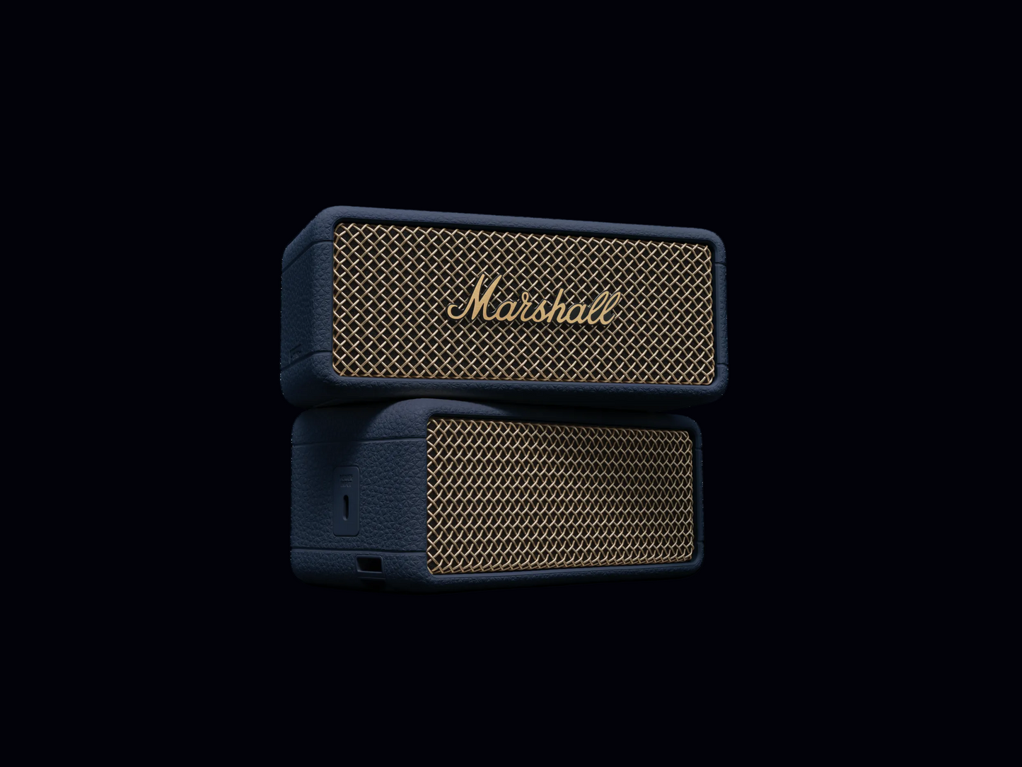 Marshall Emberton III Bluetooth-Lautsprecher – wasserdicht (IP67), 32 Std. Akku | Midnight Blue