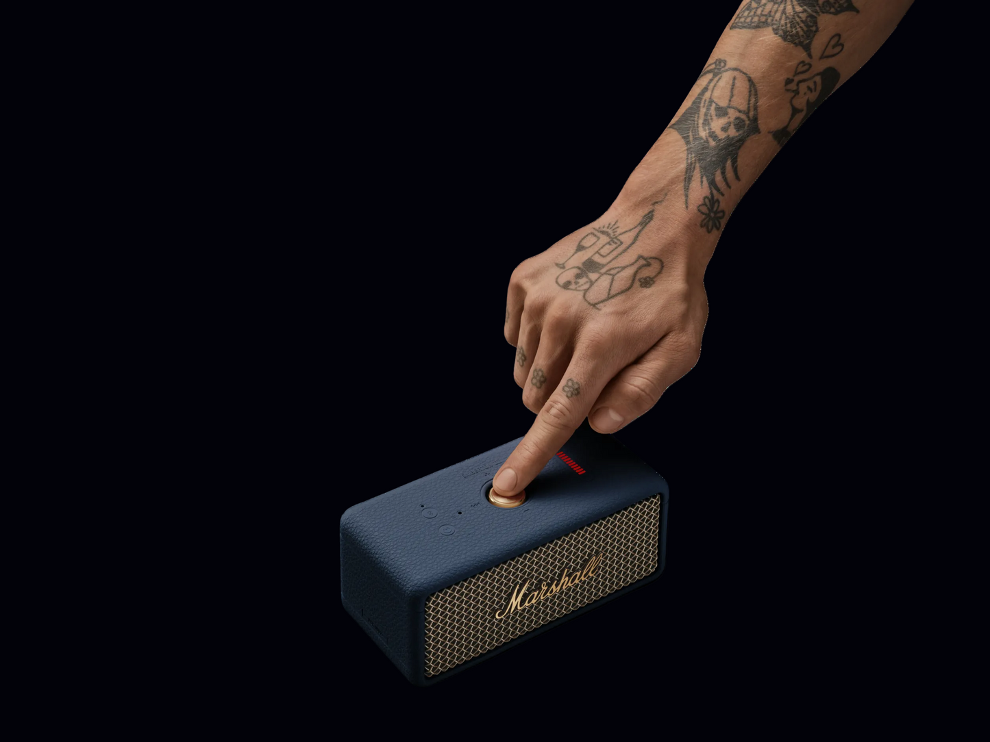 Marshall Emberton III Bluetooth-Lautsprecher – wasserdicht (IP67), 32 Std. Akku | Midnight Blue