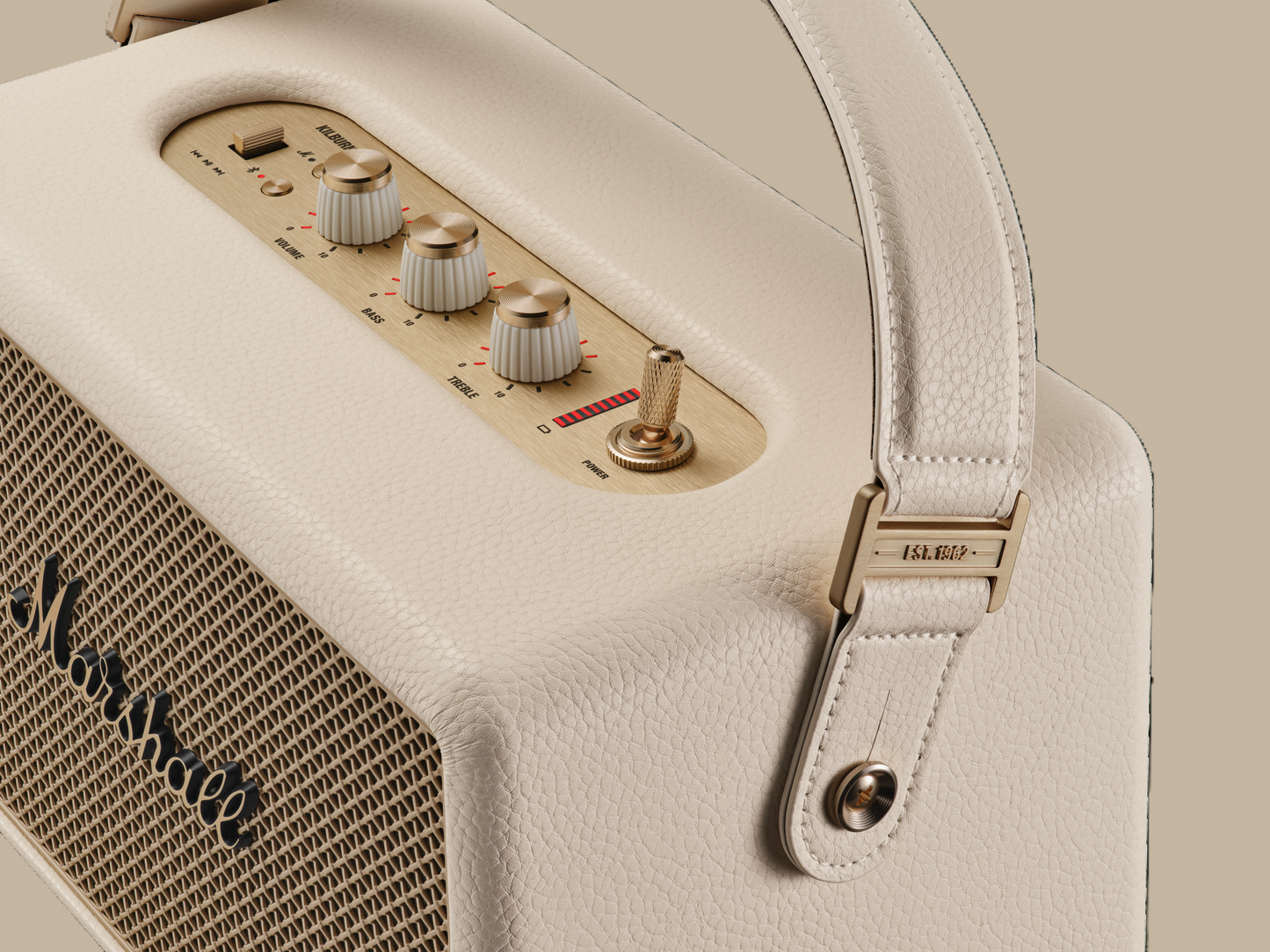 Marshall Kilburn III Bluetooth-Lautsprecher – über 50 Std. Akku | IP54 | Creme