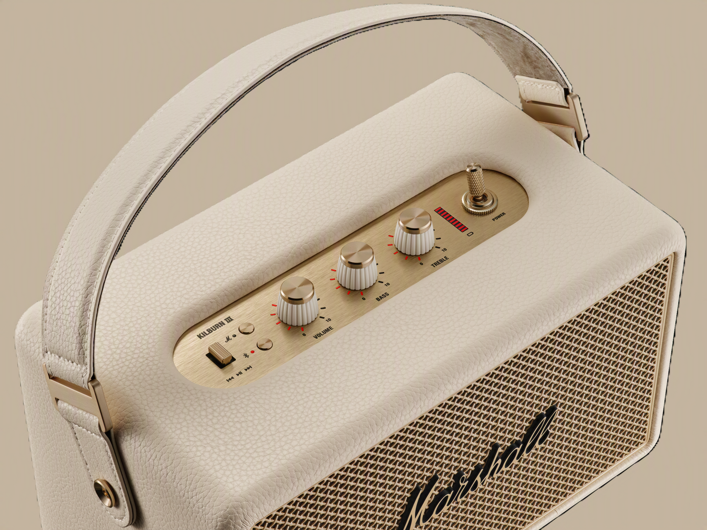 Marshall Kilburn III Bluetooth-Lautsprecher – über 50 Std. Akku | IP54 | Creme