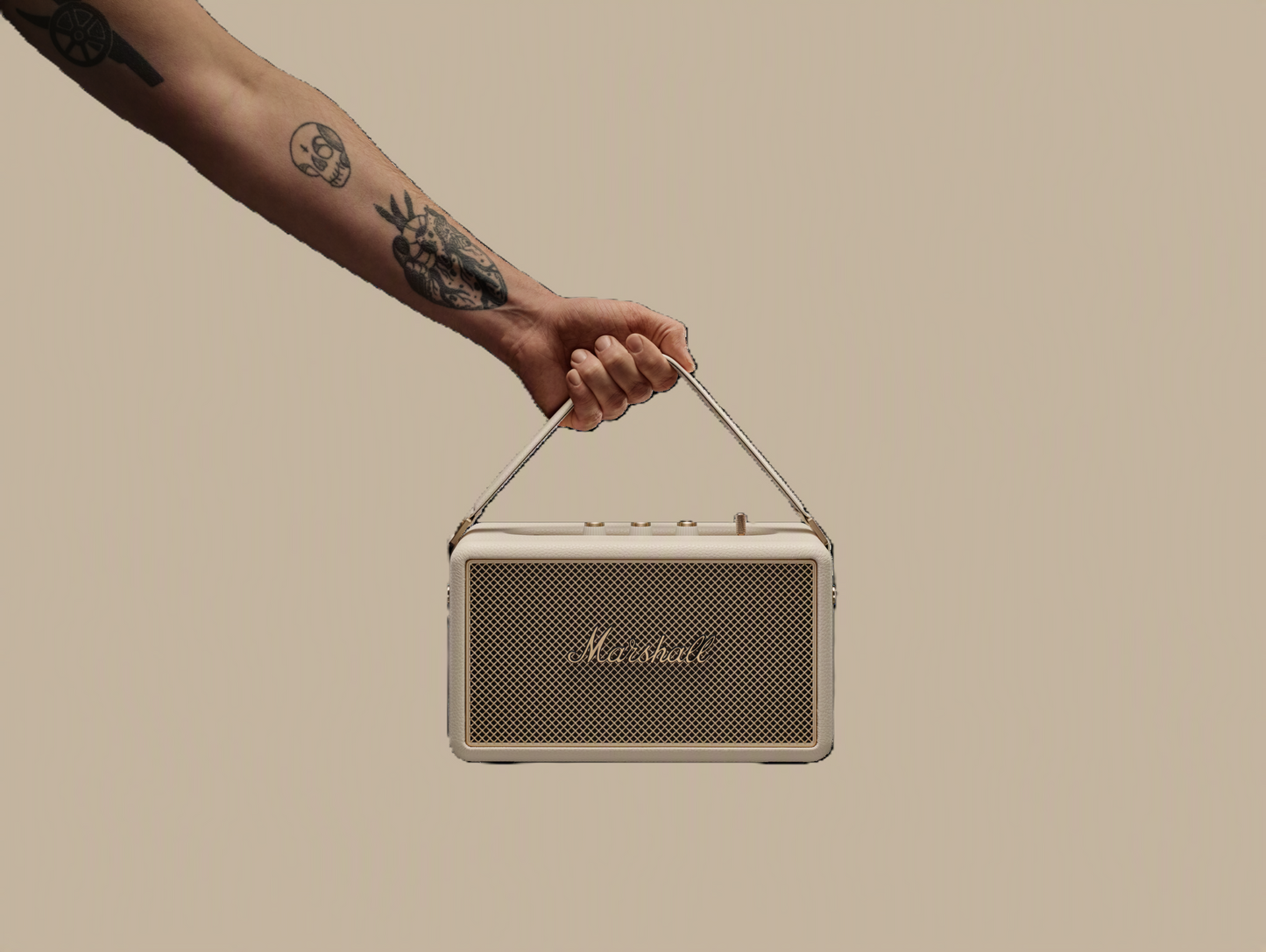 Marshall Kilburn III Bluetooth-Lautsprecher – über 50 Std. Akku | IP54 | Creme