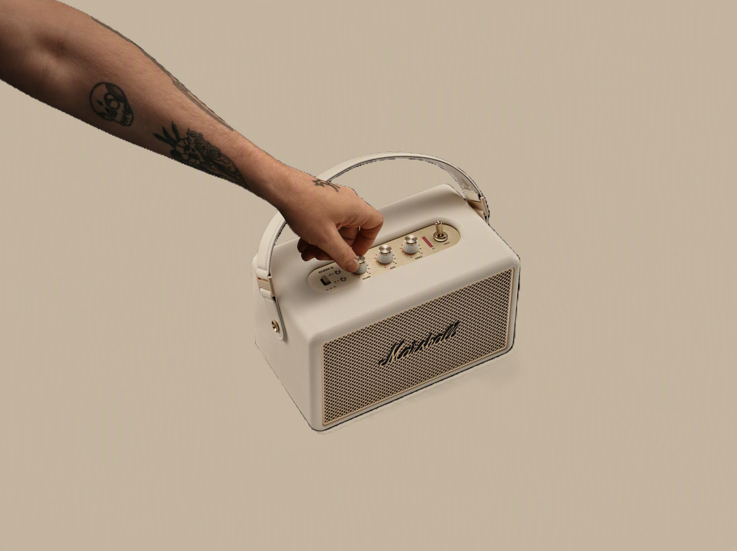 Marshall Kilburn III Bluetooth-Lautsprecher – über 50 Std. Akku | IP54 | Creme