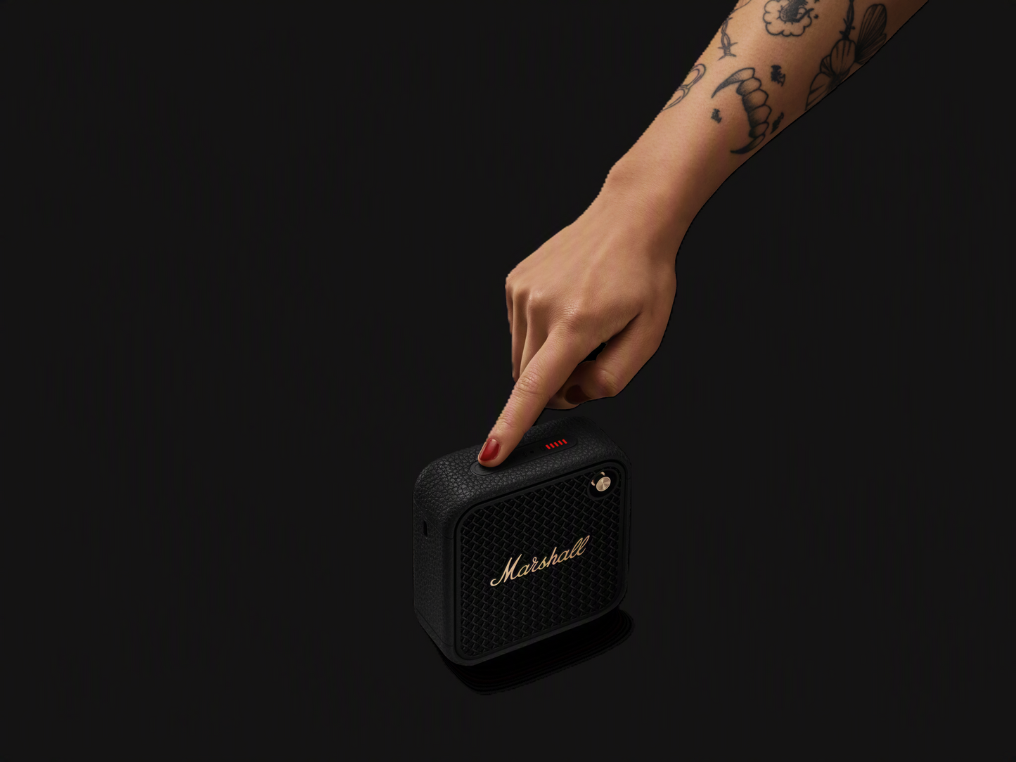 Marshall Willen II Bluetooth-Lautsprecher – wasserdicht (IP67) | 17 Std. Akku | Black & Brass
