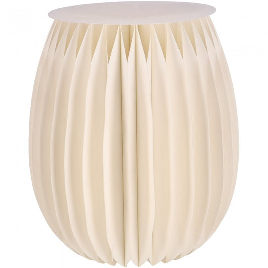 Bože Papiersockel Creme– Dekosäule in Beistelltisch-Optik Ø 40 × H 45 cm