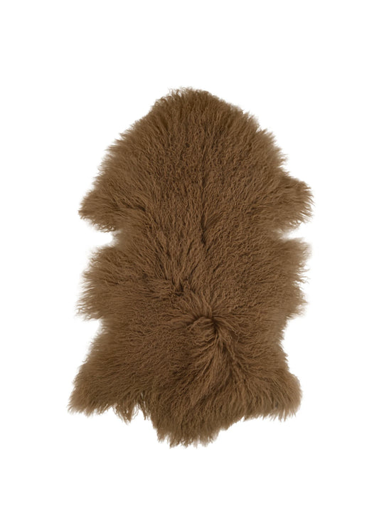 Tibetisches Lammfell Braun – ca. 90–100 × 55–65 cm