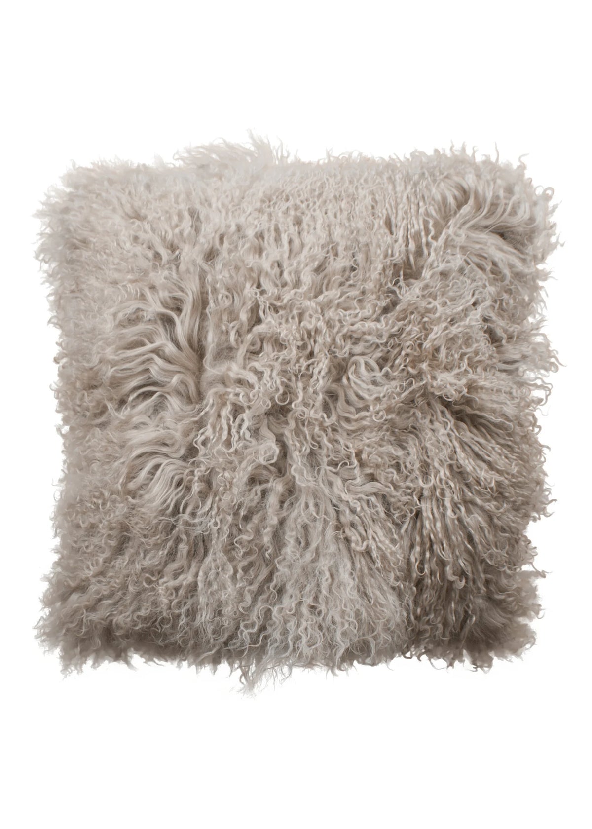 Tibetisches Lammfellkissen Beige ( Sand) – 45 × 45 cm