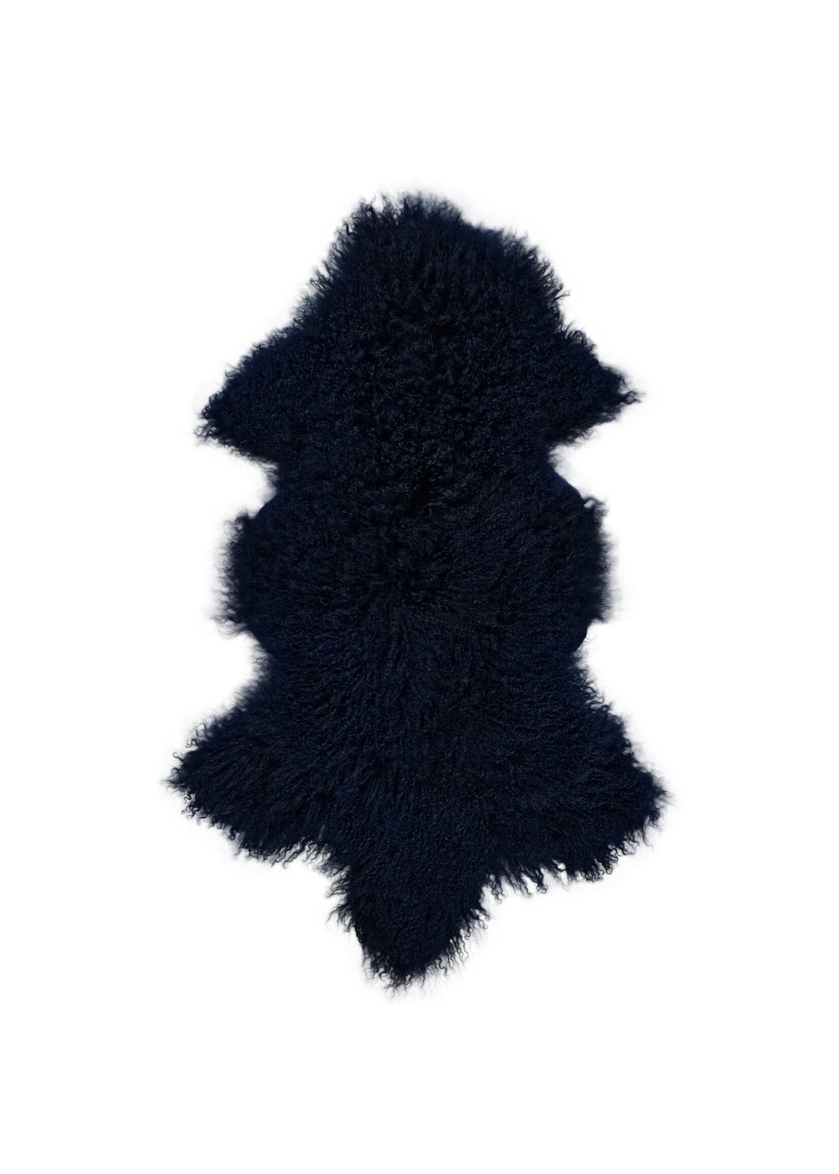 Tibetisches Lammfell Dunkelblau  – ca. 90–100 × 55–65 cm
