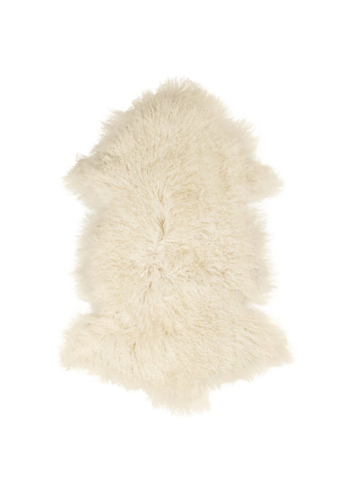 Tibetisches Lammfell Weiß (Offwhite) – ca. 90–100 × 55–65 cm