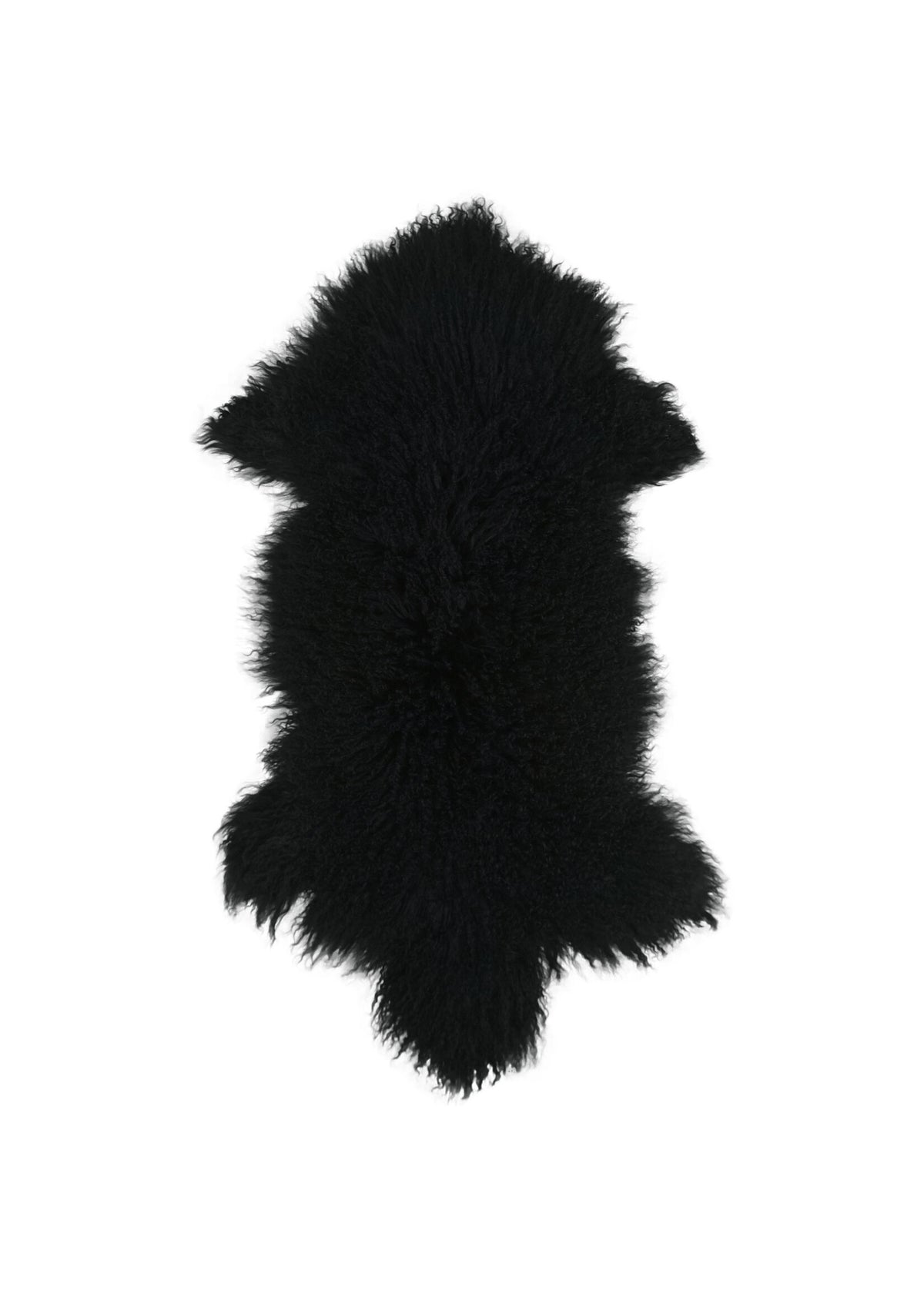 Tibetisches Lammfell Schwarz– ca. 90–100 × 55–65 cm