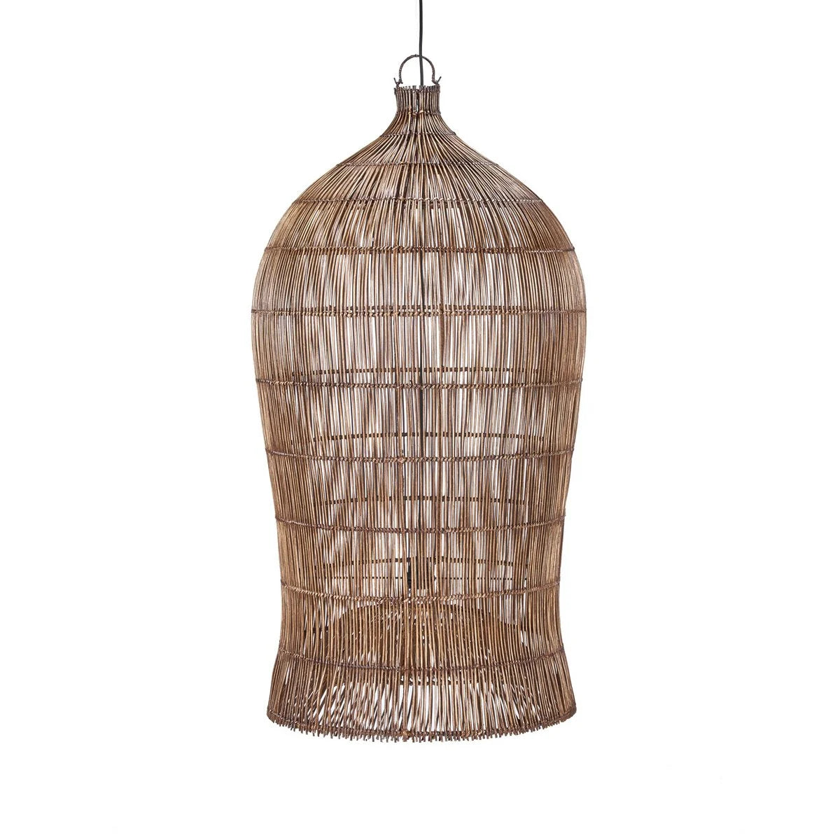 Pendelleuchte Woven Bell Braun – XL – handgefertigt aus Bambus